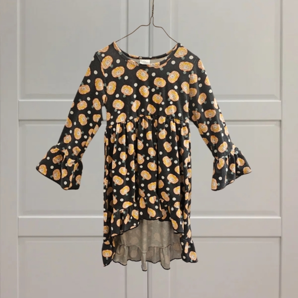 Pumpkin Patch Vibes Fall Dress Girls Thanksgiving, Halloween, Long sleeves